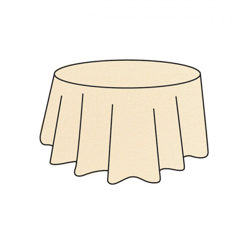 Mantel desechable redondo suave champán marfil 2,40 m.