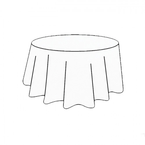 Mantel redondo reutilizable de spunbond blanco Ø 2,40 m