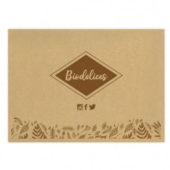 Mantel individual en papel kraft liso 30 x 40 cm - Impresión en 1 ó 2 colores