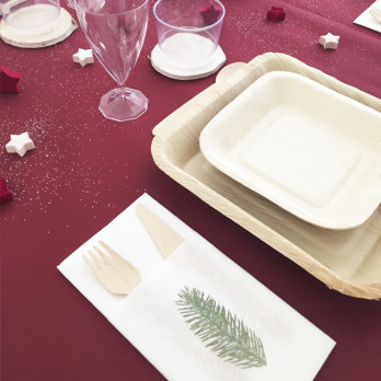 Mantel suave con aspecto de tela burdeos en rollos de 1,20 x 25 m