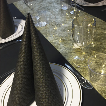 Mantel suave de aspecto textil negro en rollo de 1,20 x 25 m