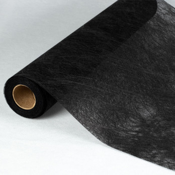 Camino de mesa Romance negro en rollo 0,30 x 10 m
