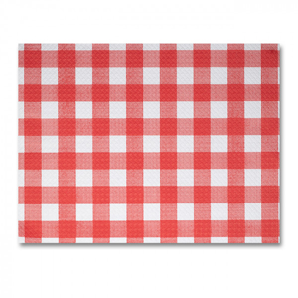 Mantel individual de papel gofrado rojo y blanco 30 x 40 cm
