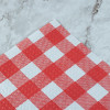 Mantel individual de papel de cuadros rojos y blancos para restaurantes