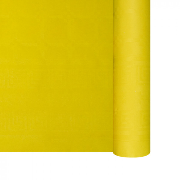 Mantel de papel damasco amarillo en rollo 1,18 x 25 m