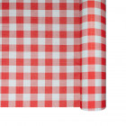 Mantel de papel gofrado rojo y blanco en rollo 1,18 x 25 m