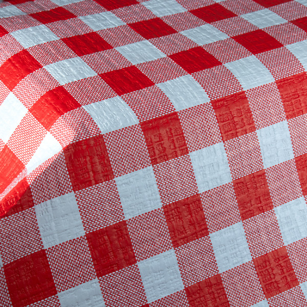 Mantel de papel de cuadros rojos y blancos barato