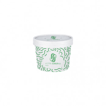 Olla sopera de cartón personalizada con tapa 12 Oz - Impresión en hasta 4 colores