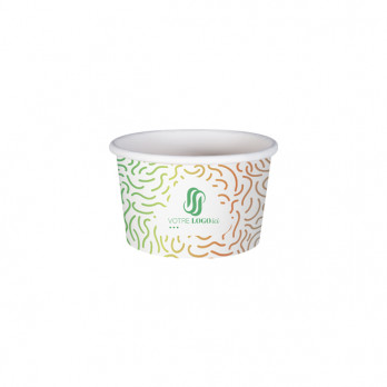 Tarrina de helado de 4 Oz 100% cartón 0% plástico personalizada - Impresión digital sin límite de colores