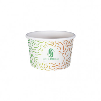Tarrina de helado 6 Oz 100% cartón 0% plástico personalizada - Impresión digital sin límite de colores