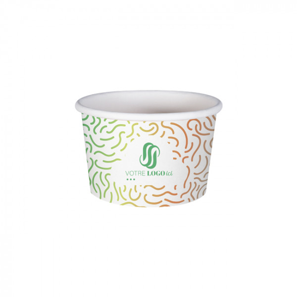 Tarrina de helado 6 Oz 100% cartón 0% plástico personalizada - Impresión digital sin límite de colores