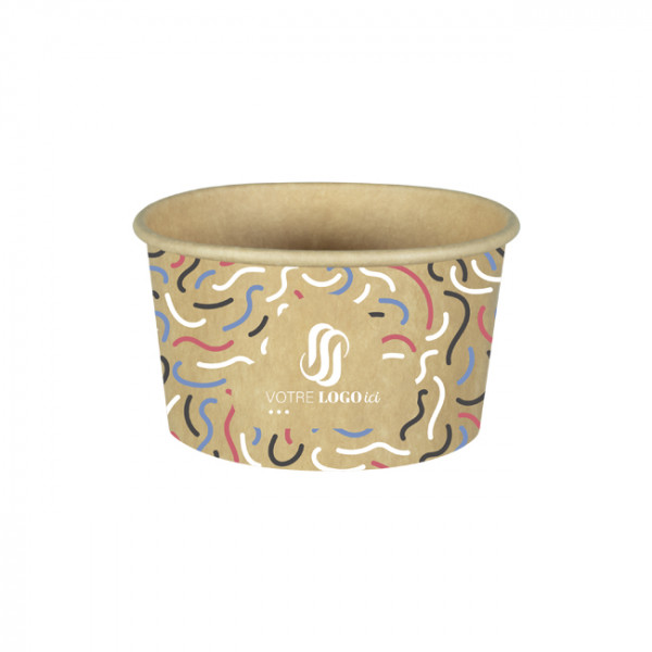 Tarrina de helado de cartón personalizada - Impresión hasta en 4 colores