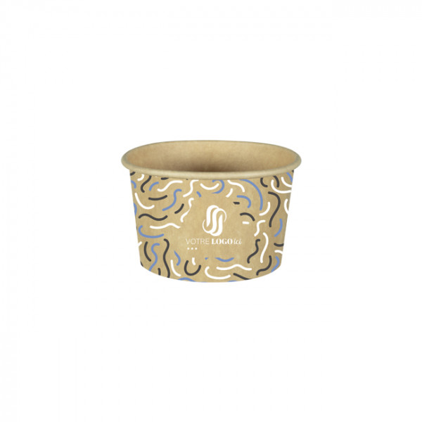 Tarrina de helado personalizada 100% cartón 0% plástico - Impresión hasta en 4 colores