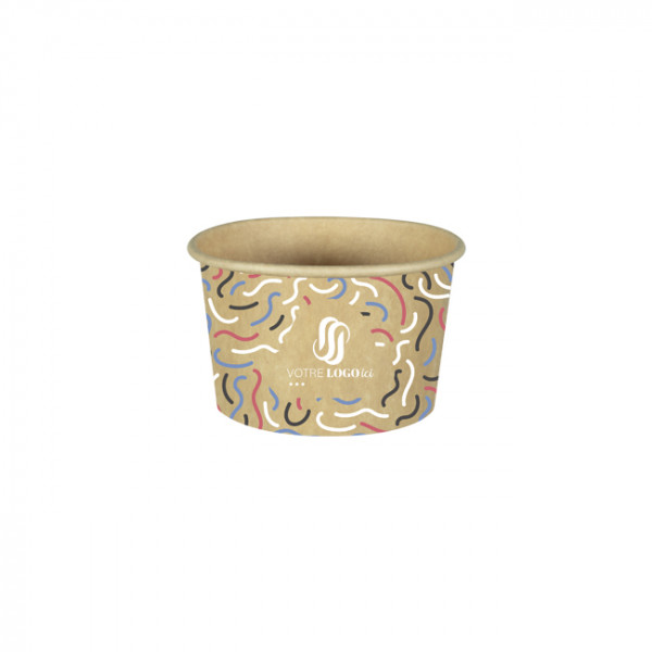 Tarrina de helado personalizada 100% cartón 0% plástico - Impresión hasta en 4 colores
