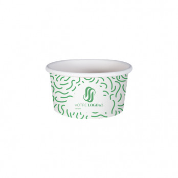 Tarrina de helado personalizada 100% cartón 0% plástico 6 Oz - Impresión hasta en 4 colores