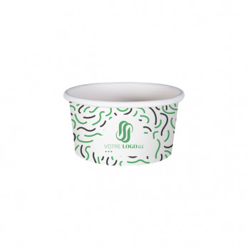 Tarrina de helado personalizada 100% cartón 0% plástico 6 Oz - Impresión hasta en 4 colores