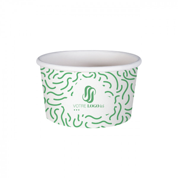 Tarrina de helado 8 Oz 100% cartón 0% plástico personalizada - Impresión hasta en 4 colores