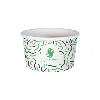 Tarrina de helado 8 Oz 100% cartón 0% plástico personalizada - Impresión hasta en 4 colores