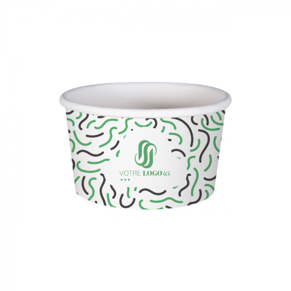 Tarrina de helado 8 Oz 100% cartón 0% plástico personalizada - Impresión hasta en 4 colores