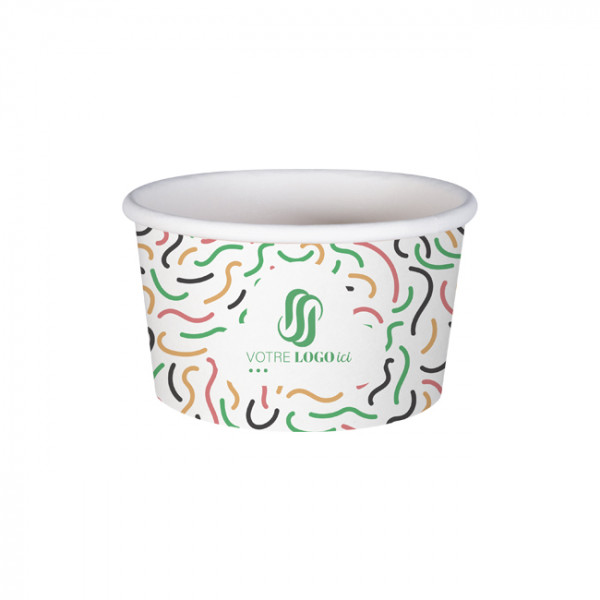 Tarrina de helado 8 Oz 100% cartón 0% plástico personalizada - Impresión hasta en 4 colores