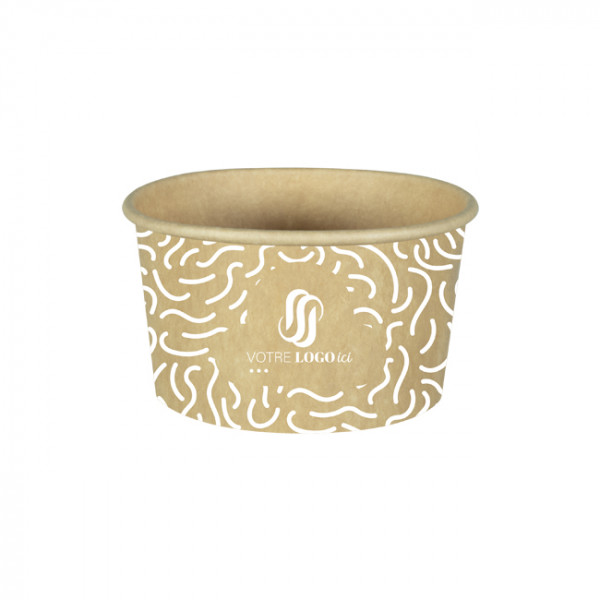 Tarrina de helado 8 Oz 100% cartón 0% plástico personalizada - Impresión hasta en 4 colores