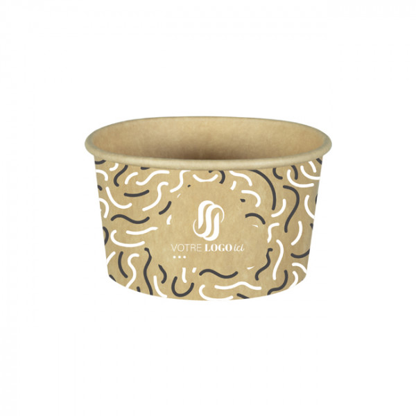 Tarrina de helado 8 Oz 100% cartón 0% plástico personalizada - Impresión hasta en 4 colores