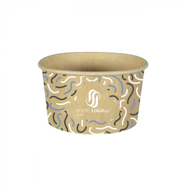 Tarrina de helado 8 Oz 100% cartón 0% plástico personalizada - Impresión hasta en 4 colores