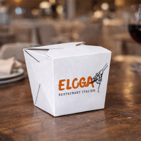 Potes de pasta de cartón personalizados para restaurantes y comida para llevar
