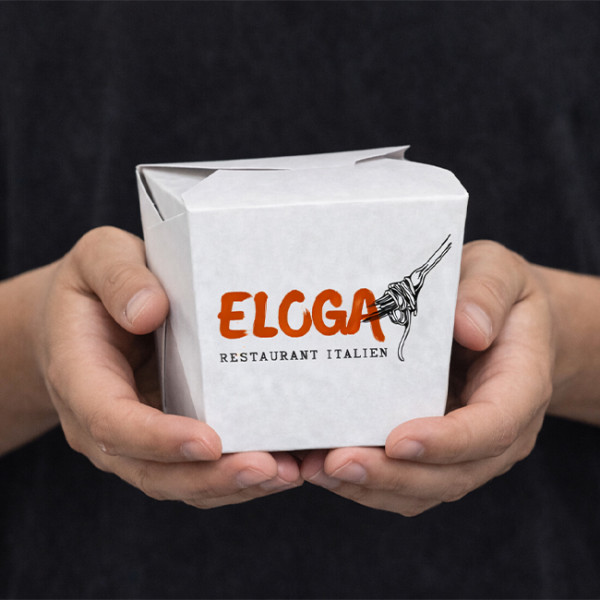 Potes de pasta de cartón blanco personalizados con colores