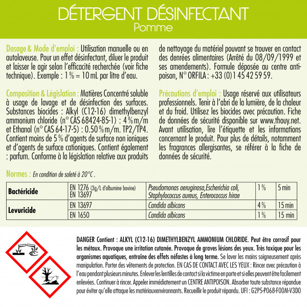 detergente, desinfectante, manzana, Thouy, lata, 5L, B50034