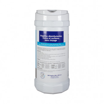 Toallitas virucidas azules desinfectantes de manos y superficies sin aclarado - Caja de 200