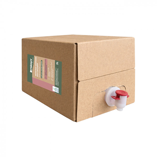 Detergente desincrustante enzimático sanitario Ecolabel bolsa en caja 5 L