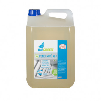 Detergente concentrado desincrustante desengrasante desinfectante virucida para cocinas, baños y superficies Respetar el hogar Ecocert 5 L