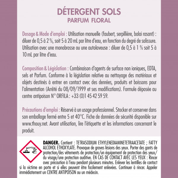 Instrucciones de uso Detergente Floral para Suelos 5 L