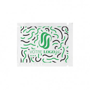 Toallita refrescante personalizada 6 x 8 cm - Bolsa blanca - Impresión hasta 3 colores