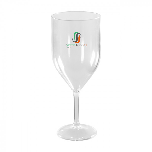Copa de vino reutilizable de 30 cL personalizada - Gama de lujo - Impresión en hasta 3 colores