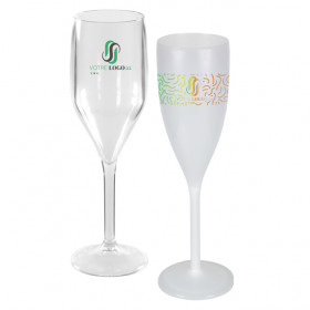 Copa de champán personalizada de plástico reutilizable