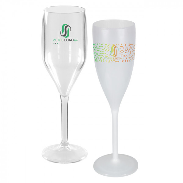Copa de champán personalizada de plástico reutilizable
