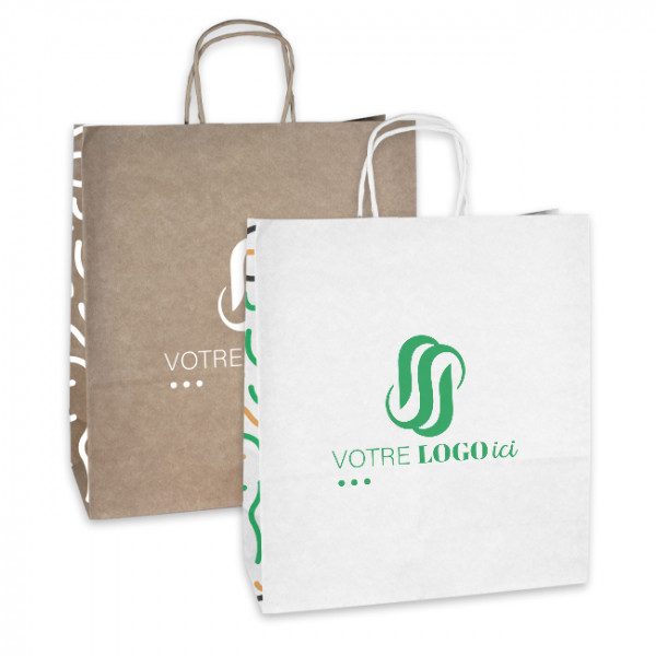 Bolsas de papel personalizadas con asas retorcidas