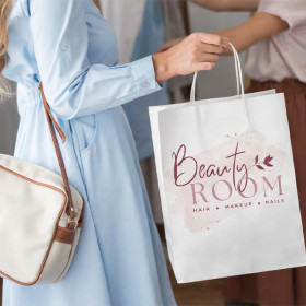 Bolsa de papel blanco personalizada para envasar productos