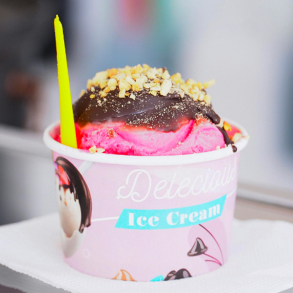 Tarrina de helado de cartón personalizada de 6 Oz con logotipo para heladería