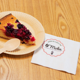 Servilleta de papel de colores personalizada para degustación de café y pasteles