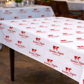 Evento de empresa con buffet: mantel de papel personalizado en 1 color