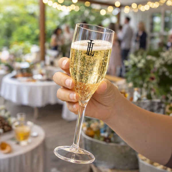 Copas de champán de plástico reutilizables personalizadas