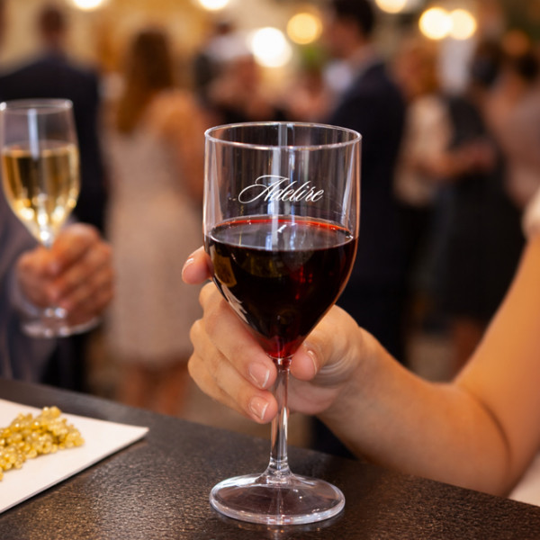 Copas de vino reutilizables personalizadas para fiestas