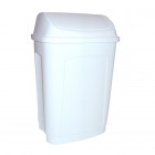 Papelera con tapa abatible 50 L - Plástico blanco