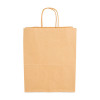 Bolsa de papel kraft resistente con asas trenzadas, 26 + 14 x 32 cm