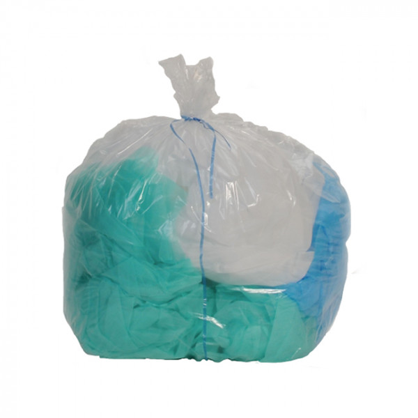Bolsa de basura transparente estándar de 130 litros con cordón para atar