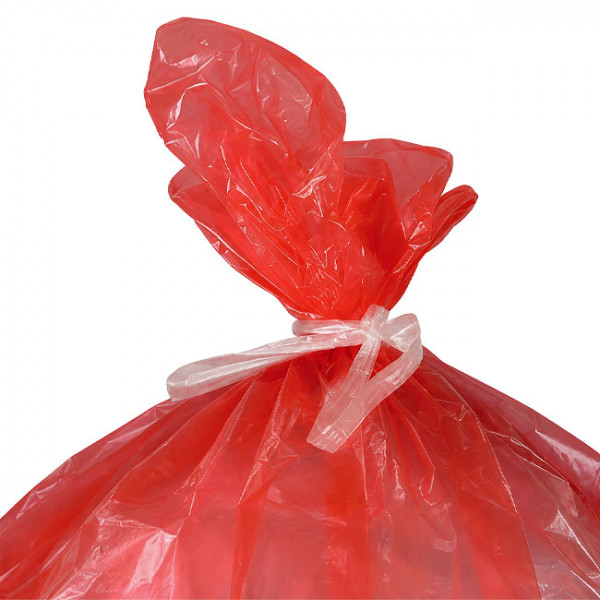 Bolsa de basura para ropa contaminada con cordón