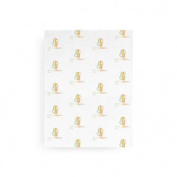 Papel blanco personalizado antigrasa de 40 x 30 cm - Impresión en cuatricromía sin límite de colores